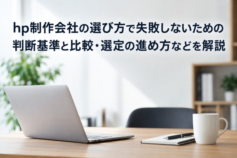 hp制作会社の選び方で失敗しないための判断基準と比較・選定の進め方などを解説