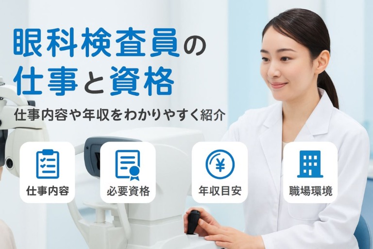 眼科検査員の仕事内容や資格と年収を解説！求人動向や未経験からの転職ポイントも紹介