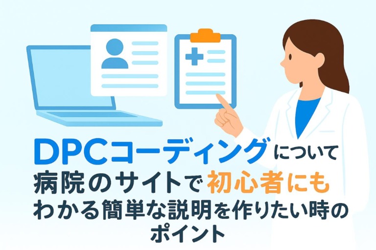 DPCコーディングについて病院のサイトで初心者にもわかる簡単な説明を作りたい時のポイント