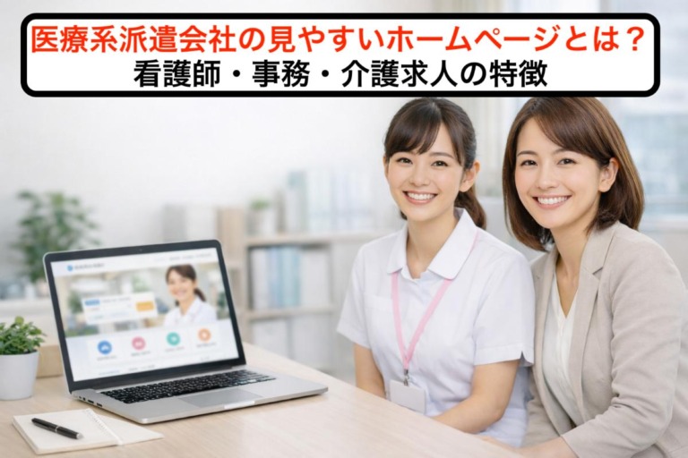 医療系派遣会社の見やすいホームページとは？看護師・事務・介護求人の特徴
