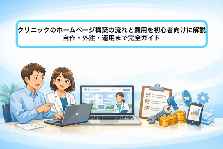 クリニックのホームページ構築の流れと費用を初心者向けに解説｜自作・外注・運用まで完全ガイド