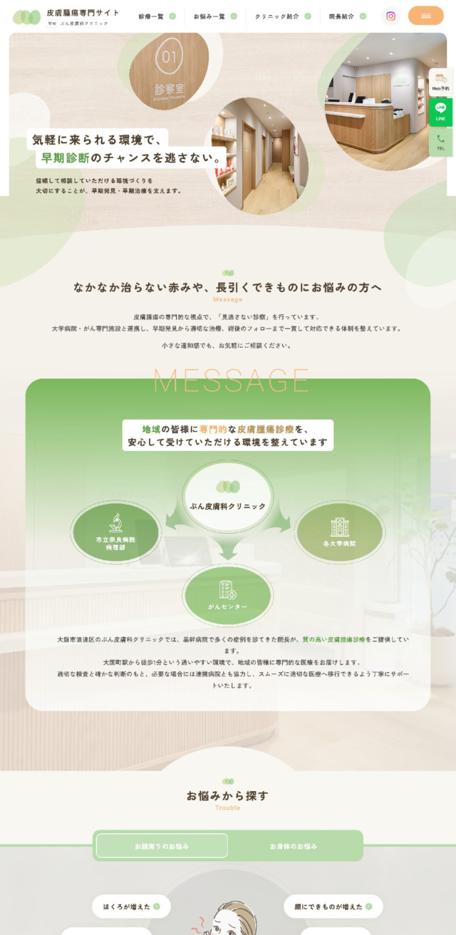 ぶん皮膚科クリニック 様【皮膚腫瘍専門サイト】