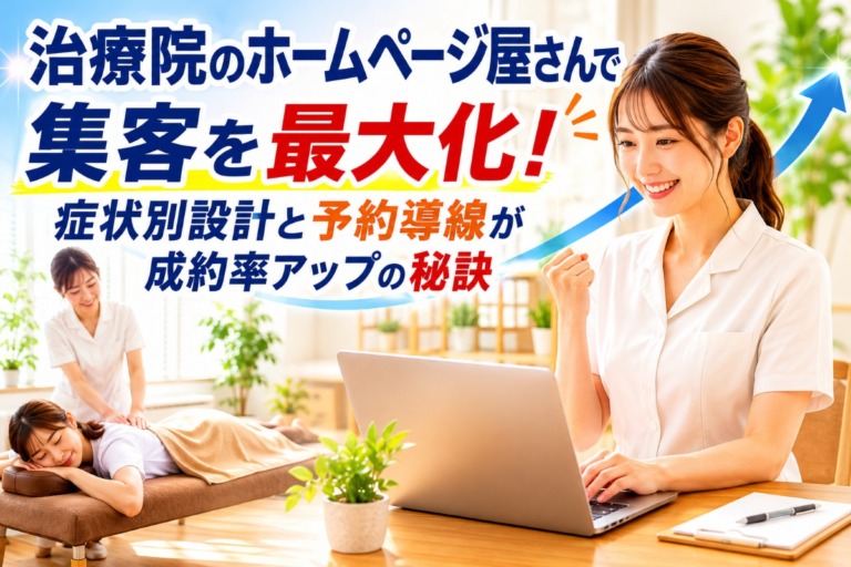 治療院のホームページ屋さんで集客を最大化！症状別設計と予約導線が成約率アップの秘訣